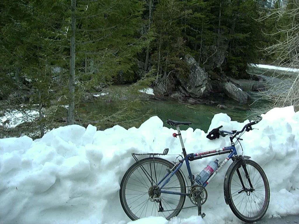 Snow bank in Glacier National Park