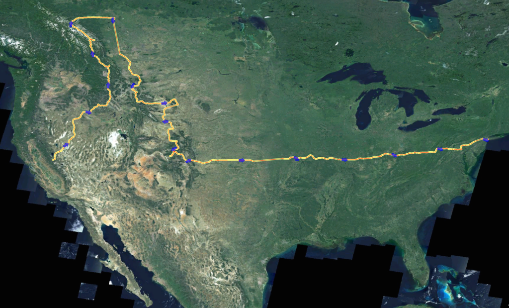 My Bike Tour Route across the United States