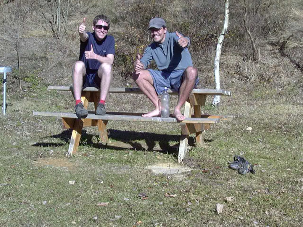 Look - we're wearing shorts! It was below freezing most of the trip, so this was a wonderful day!