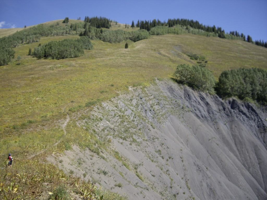 A massive landslide along the Deer Creek Trail