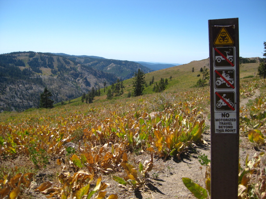 Getting ready to descend the single track