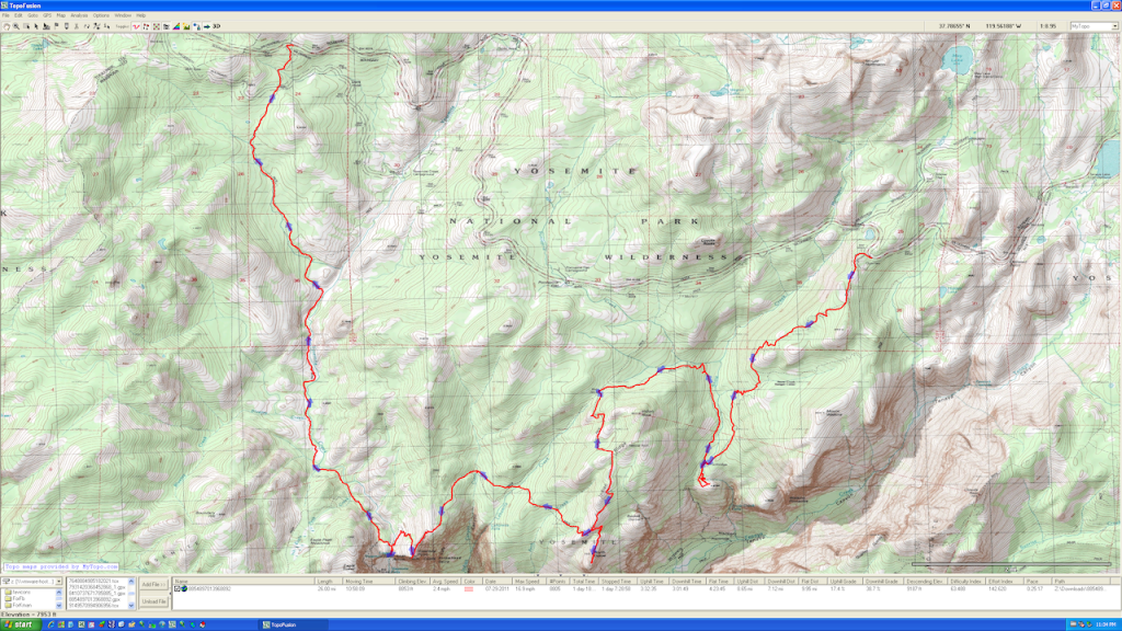 Overview of our Upper Yosemite Semi Loop