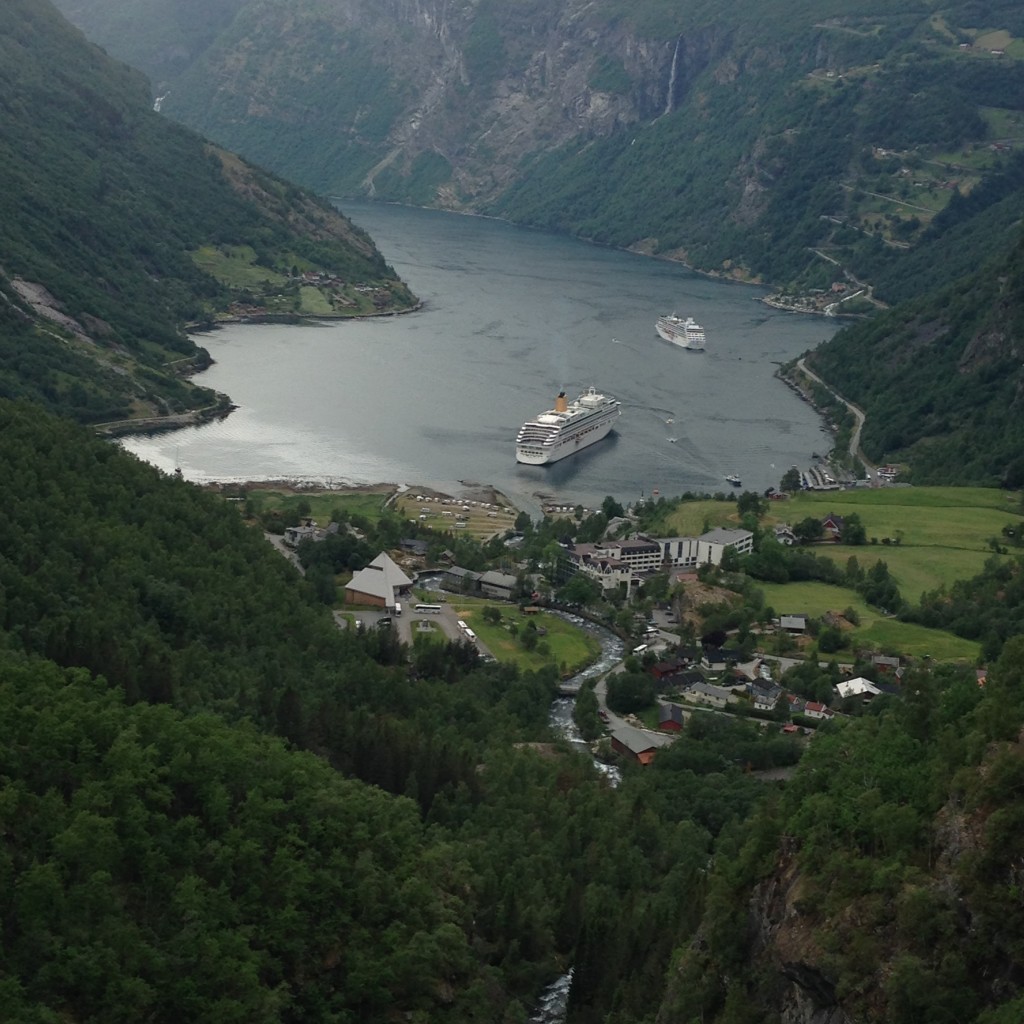 View of Geiranger from above (from the South).