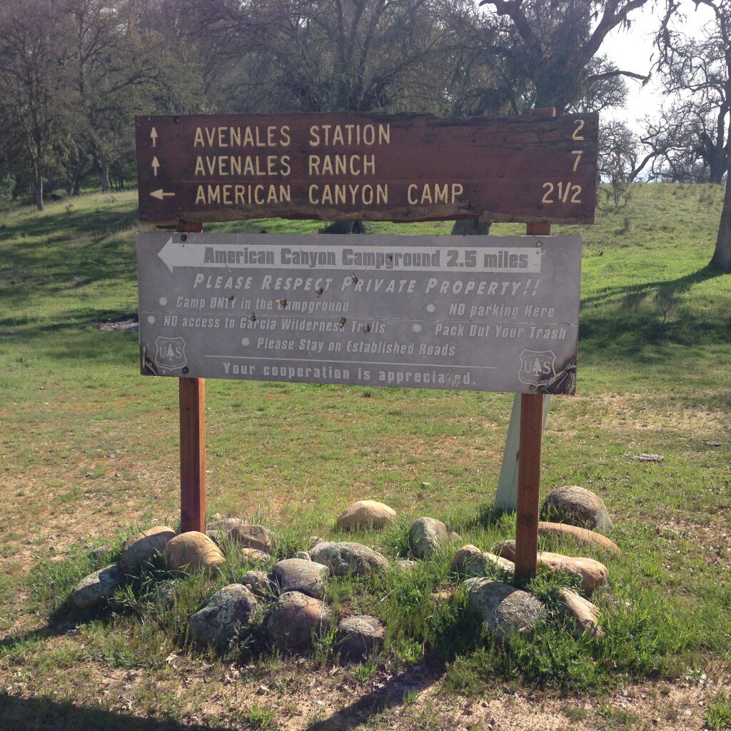 Sign at the bottom of American Canyon
