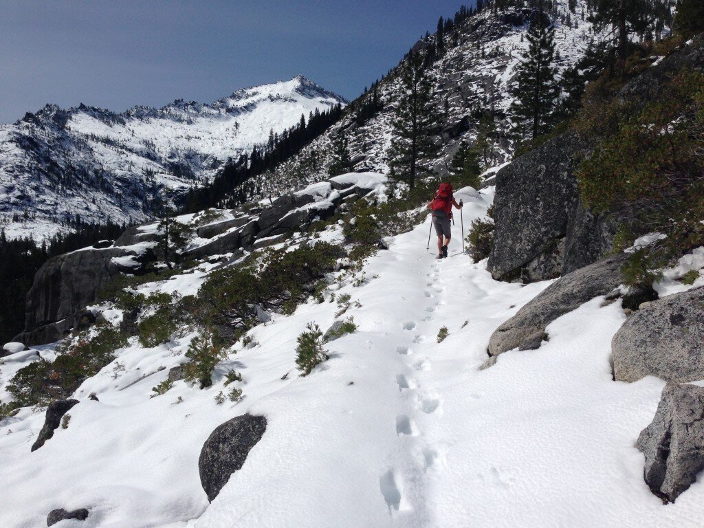 Canyon Creek Trail. That is Thompson Peak in the distance.