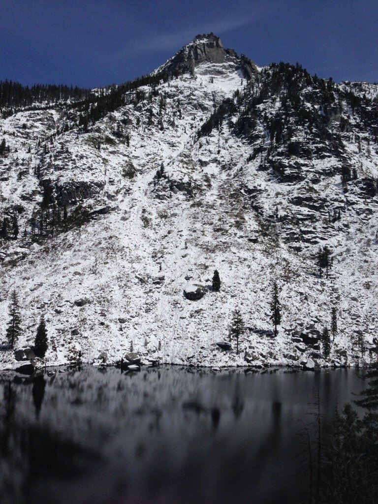 Lower Canyon Creek Lake with Sawtooth Mountain in the background