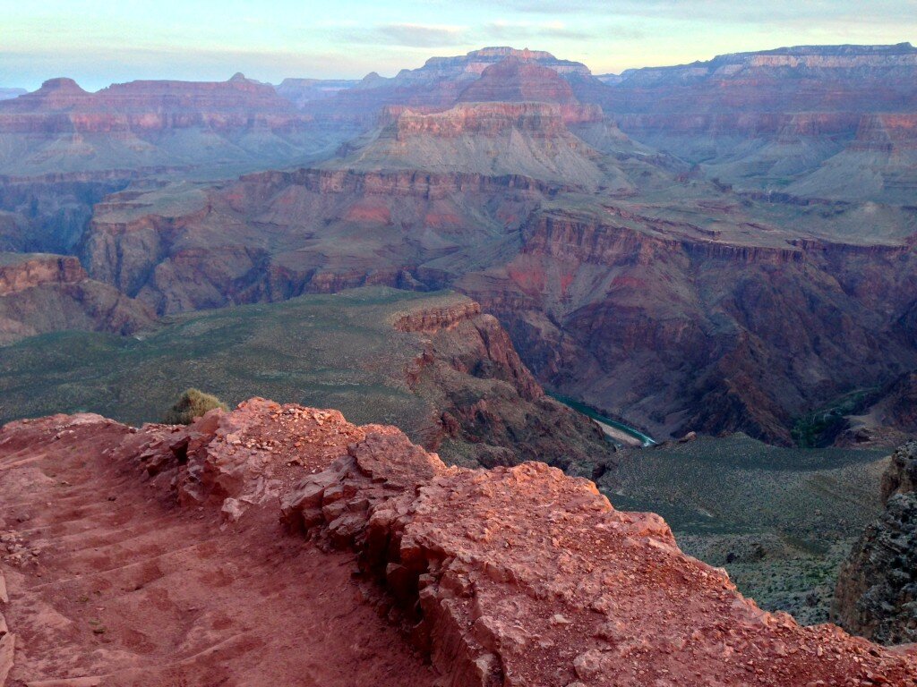 Here is the first glimpse of the Colorado River on our way down the South Kaibab Trail