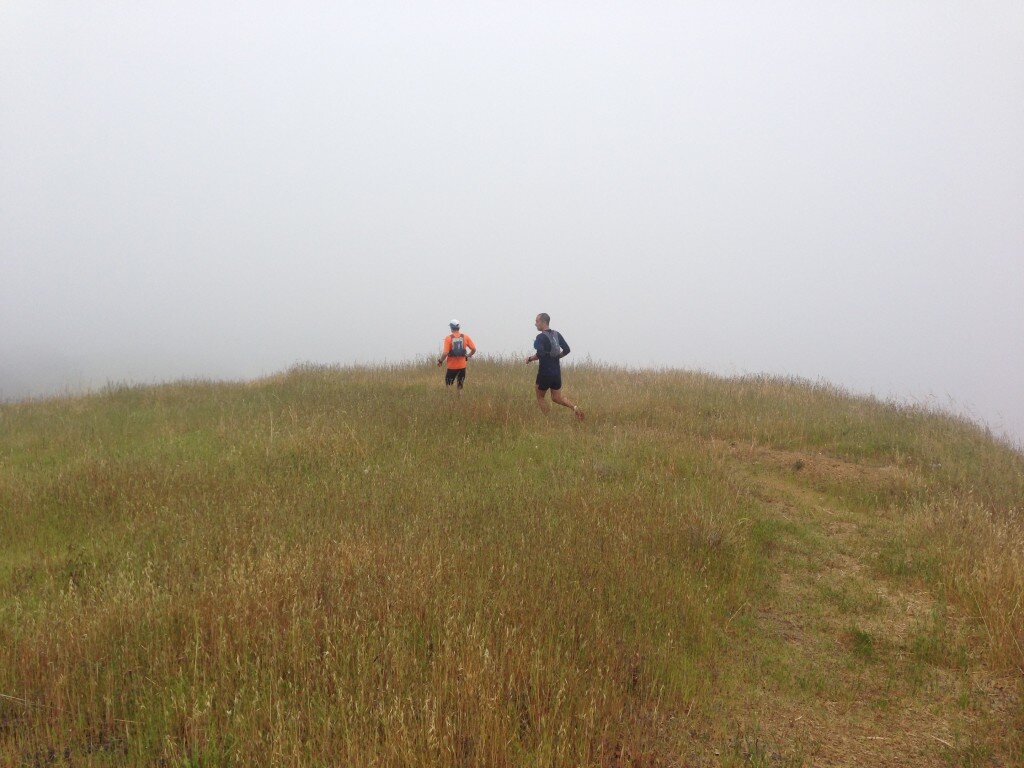 Without the fog, that would all be blue ocean down below.