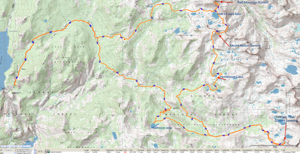 Overview of the Muir Wilderness Loop