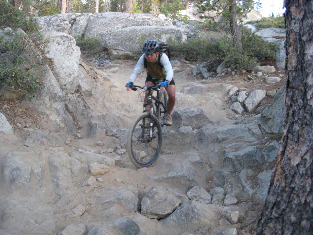 The trail can be loose and rocky in sections.