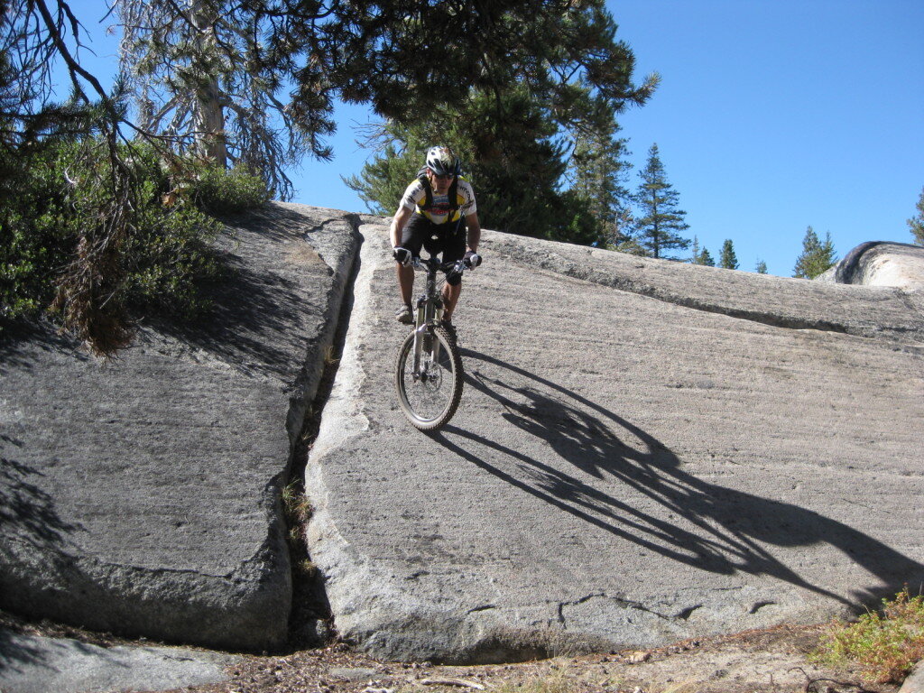 There are some technical options on the trail that is on the South Side of Lake Alpine.