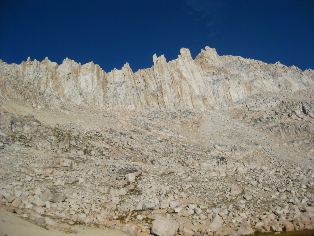 Looking back towards Feather Peak and Pass. 