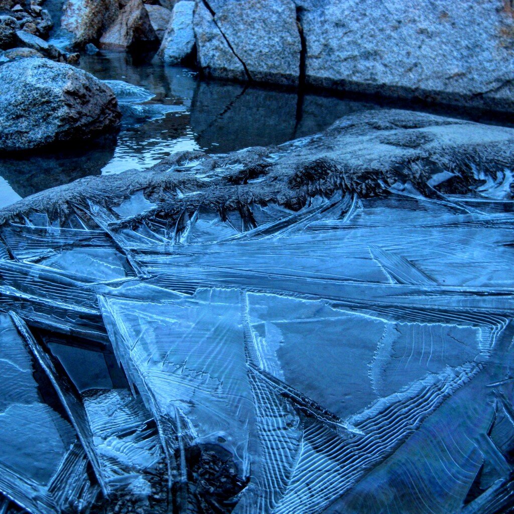 I was surprised to see ice forming on the North side of Gabbot Pass