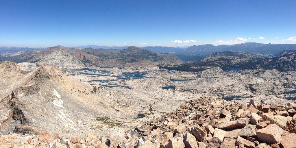 Looking at Lake Aloha from Pyramid Peak