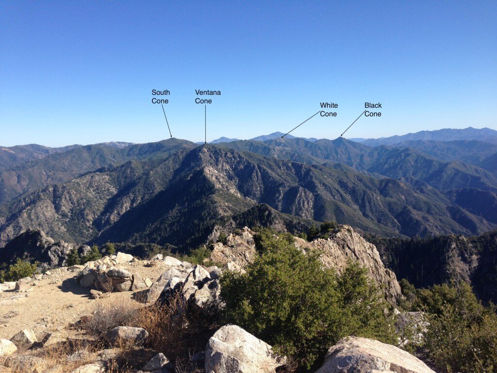 The Ventana "cones" as seen from Ventana Double Cone.