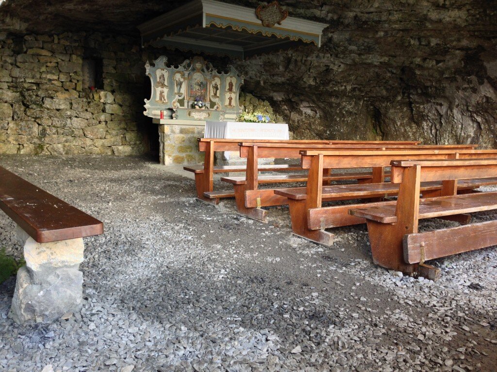 This church is carved into a cave in the side of a mountain! Mass is celebrated here daily.
