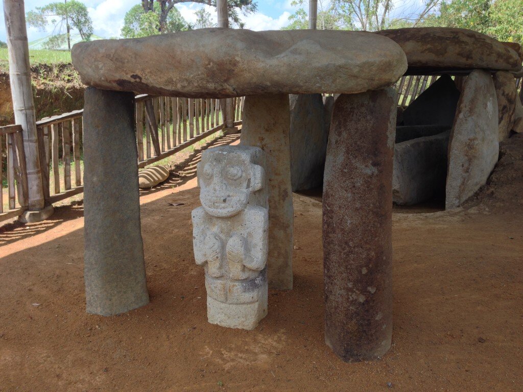 Statue seen at Alto de los Idolos - part of the complex of parks in the municipality of Isnos.