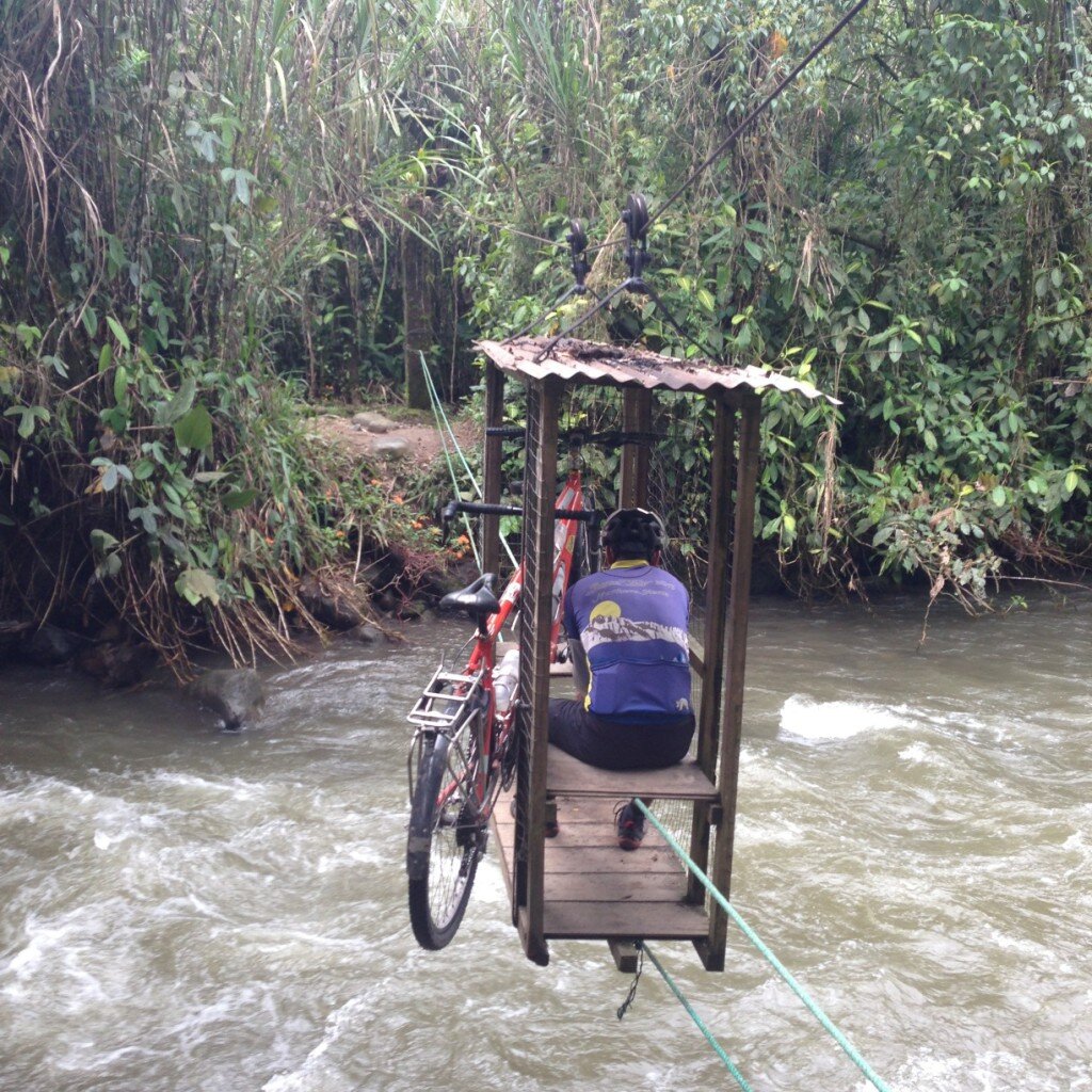 This is the human powered tarabita that got us access to the cascades at no cost.