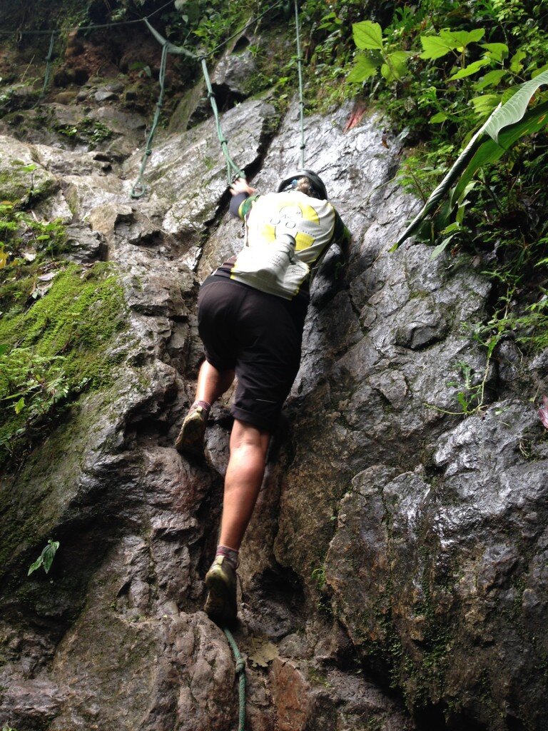 The trail after the tarabita is steep and muddy - you have been warned!