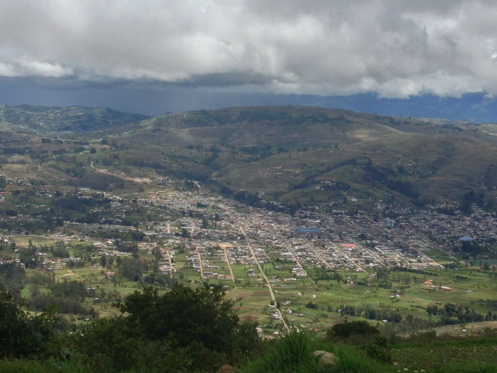 The town of Celendin viewed from above. 