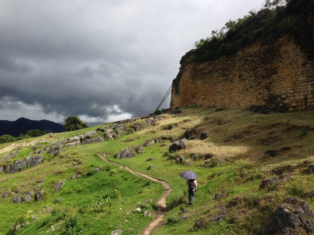 A great wall surrounds the ruins at Kuelap.