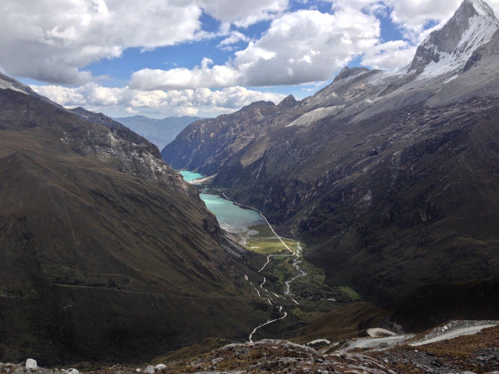 Down below, you can see the Lagunas de Llanganuco.
