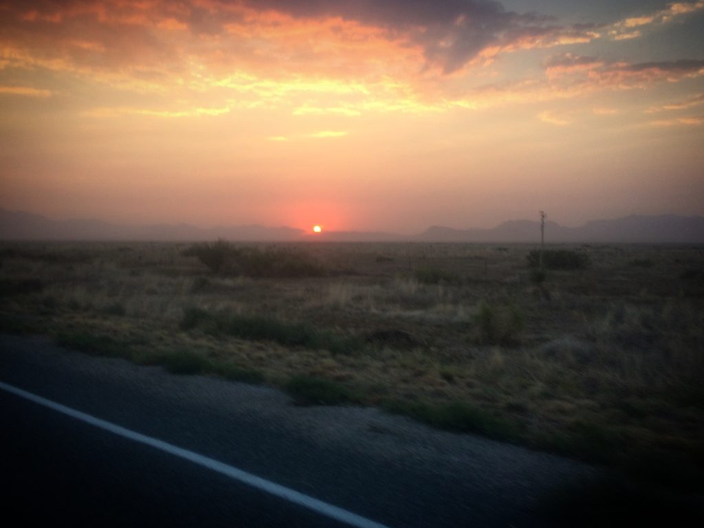 Sunrise just before Antelope Wells